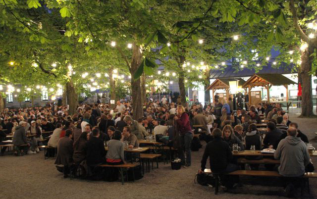 Traditional German Beer Garden example